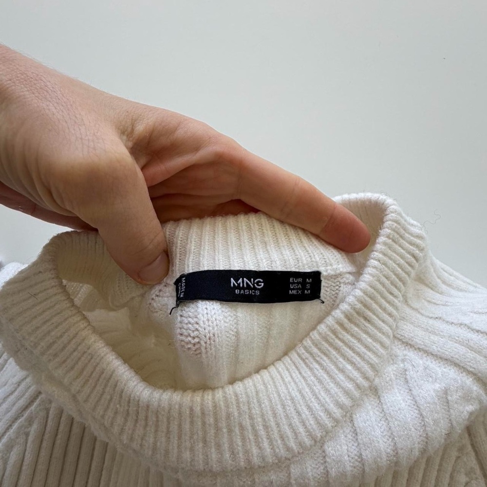 Mango Cream Ribbed Crew Neck Sweater - Picture 4 of 4